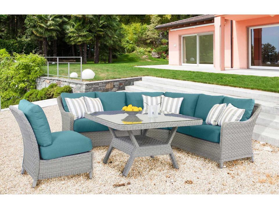 Mayfair Wicker Pebble Patio Lounge Set