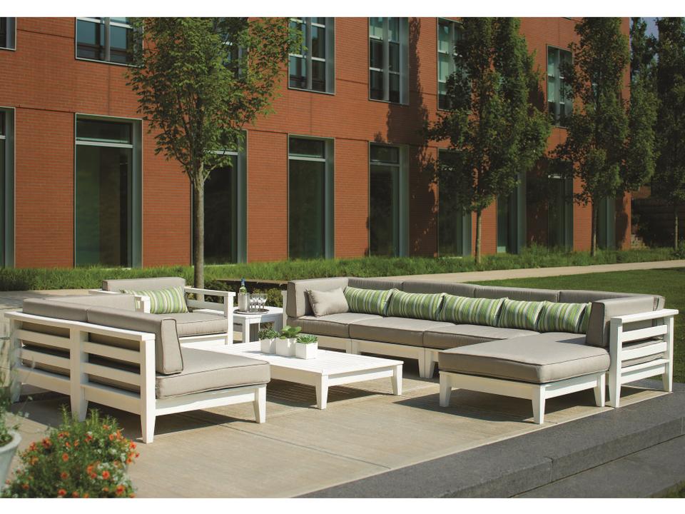 Cambridge Recycled Plastic Cushion Sectional Outdoor Patio Lounge Set
