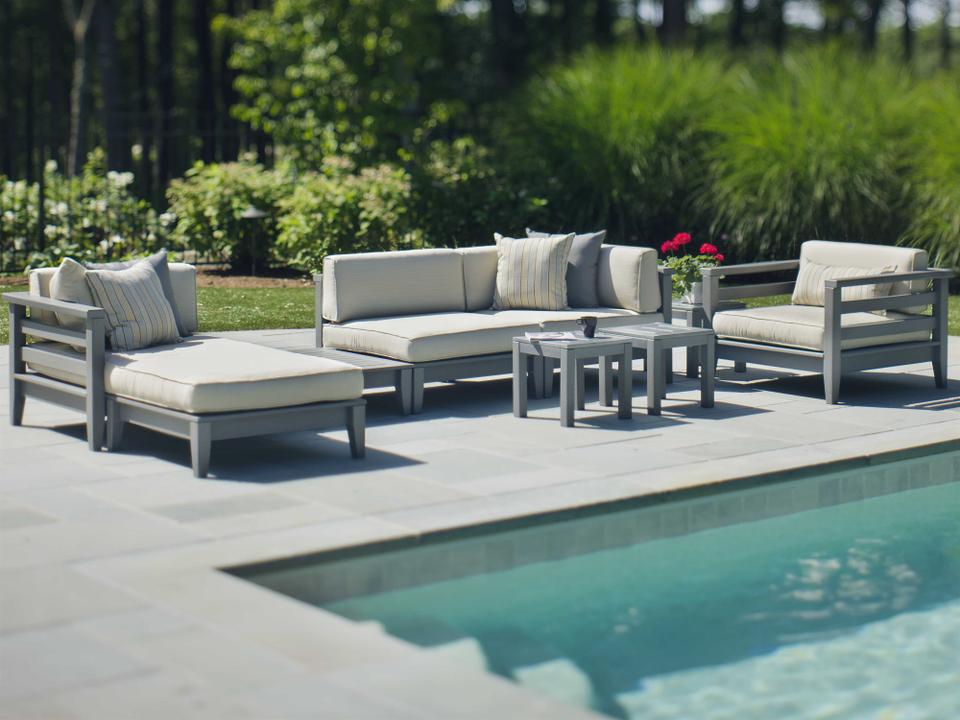 Cambridge Recycled Plastic Cushion Sectional Outdoor Patio Lounge Set