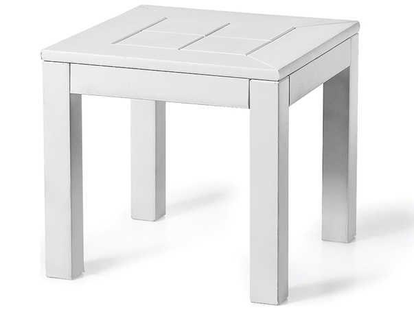 Southport Square Bunching End Table in White HDPE