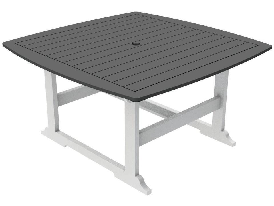 Portsmouth 57 Inch Square Recycled Plastic Dining Table with Umbrella Hole