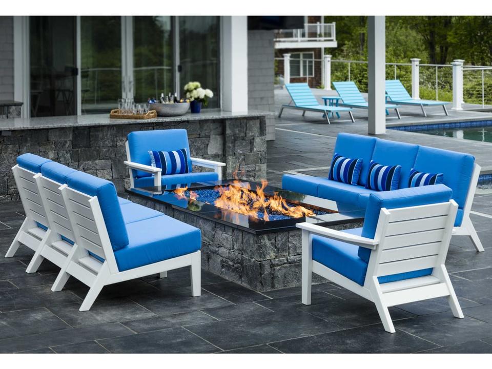 Dex Recycled Plastic Cushion Firepit Patio Lounge Set