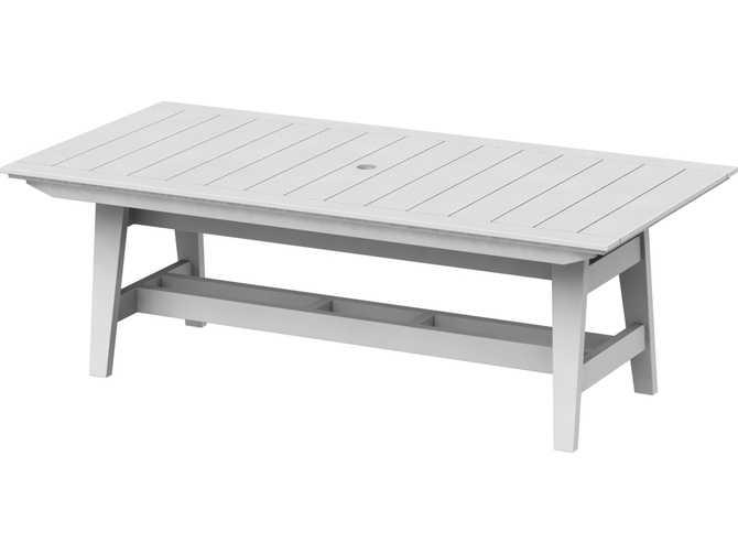 Mad Recycled Plastic Rectangular Outdoor Patio Dining Table with Umbrella Hole