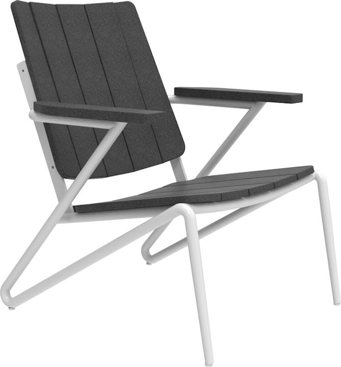 HIP Club Chair Mid-Century Modern Outdoor Accent Chair in Recycled Plastic and Powder-Coated Aluminum