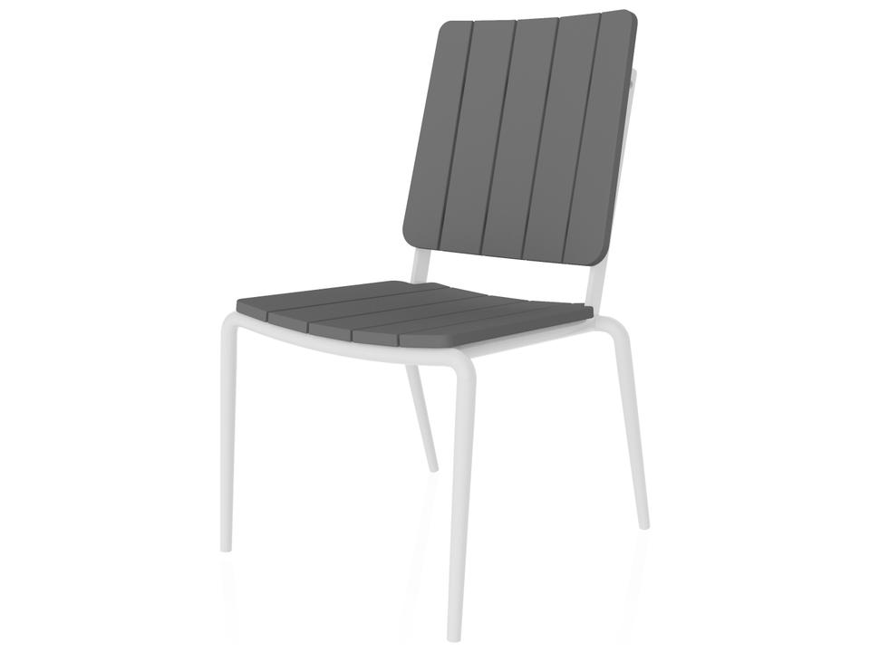 HIP Stackable Outdoor Dining Side Chair in EnviroWood and Powder-Coated Aluminum