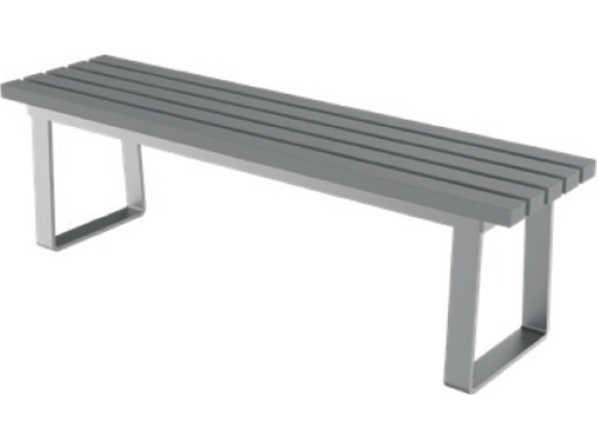 Hip Anchor Bench in Envirowood HDPE and Powder-Coated Aluminum