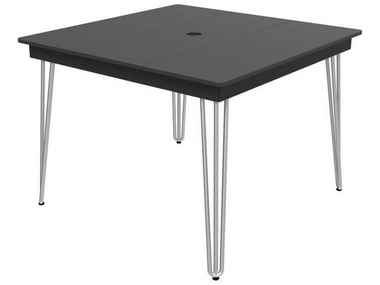 HIP 41-Inch Square Dining Table in EnviroWood and Powder-Coated Aluminum