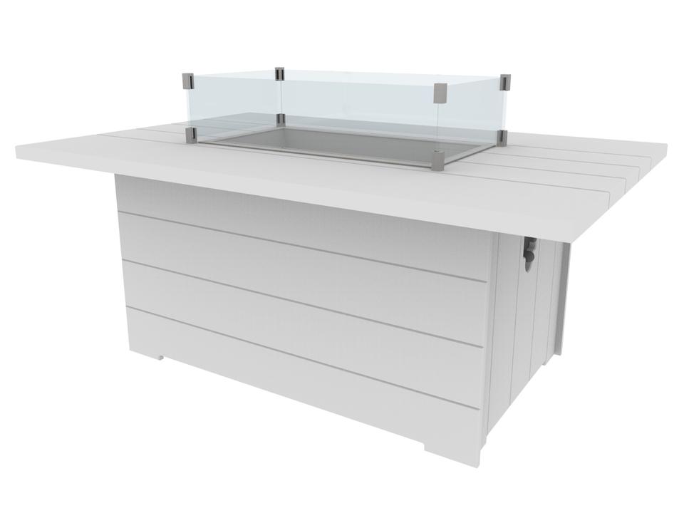 Aura 53 Inch Outdoor Fire Table in EnviroWood and Stainless Steel