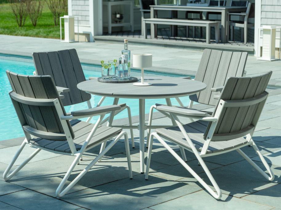 Hip Aluminum Recycled Plastic Low Outdoor Dining Set