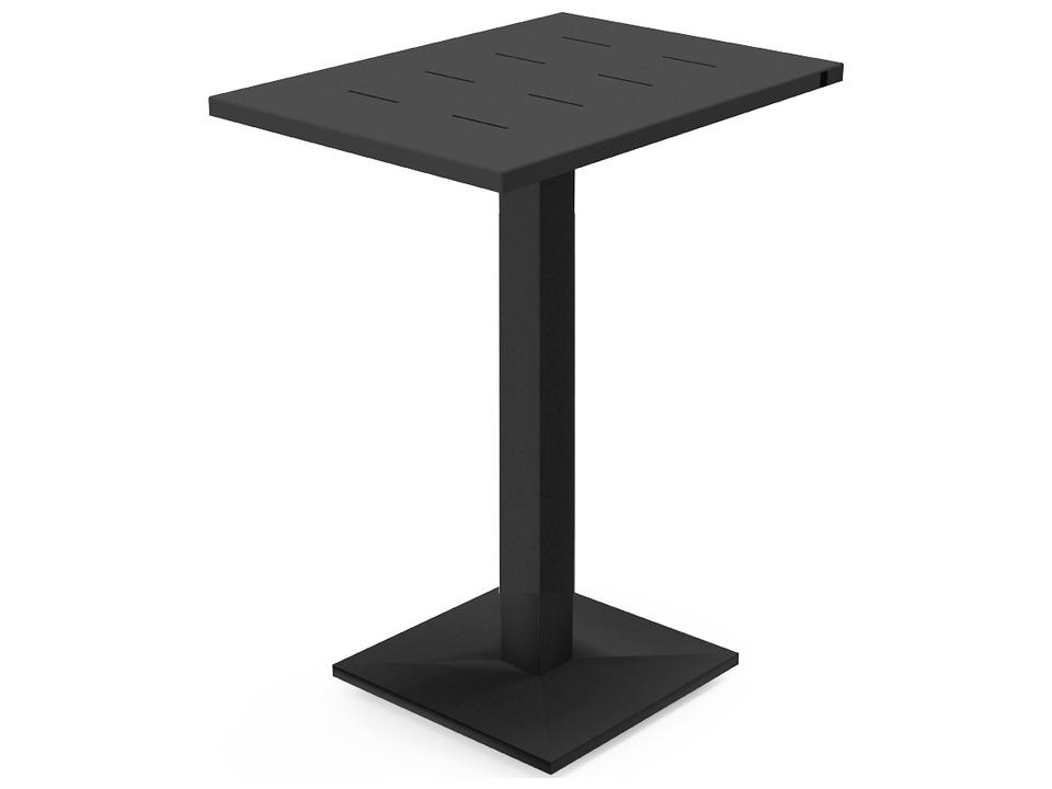 Via Aluminum Rectangular Outdoor Bar Table in Metal