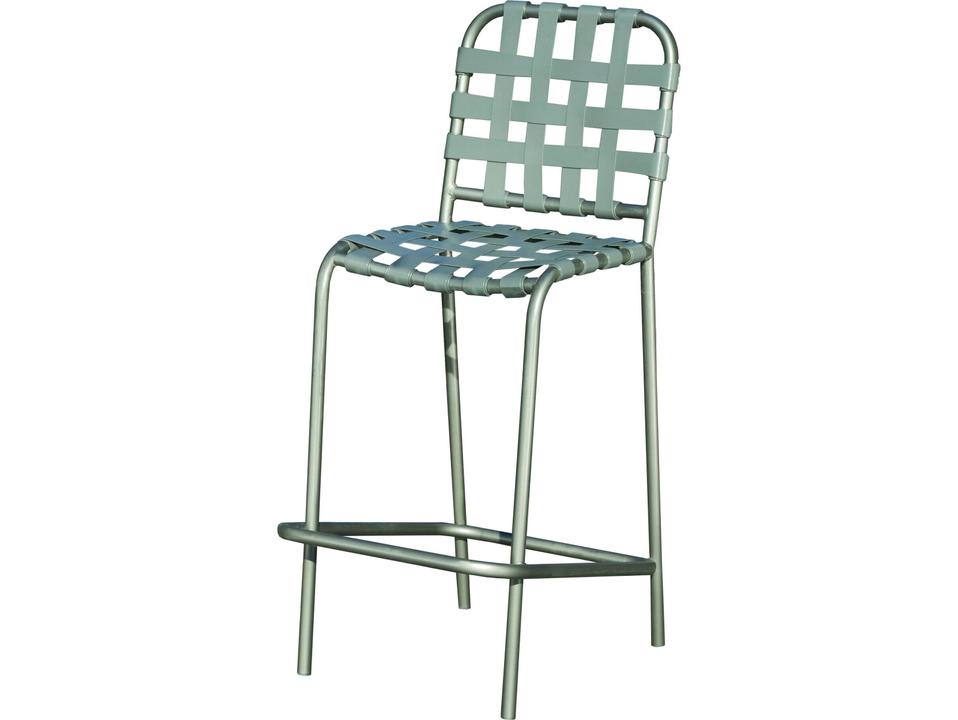 Sanibel Cross Strap Aluminum Bar Stool