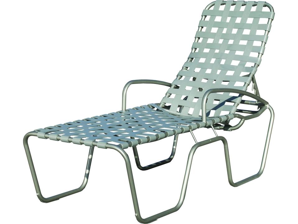 Sanibel Cross Strap Aluminum Chaise Lounge