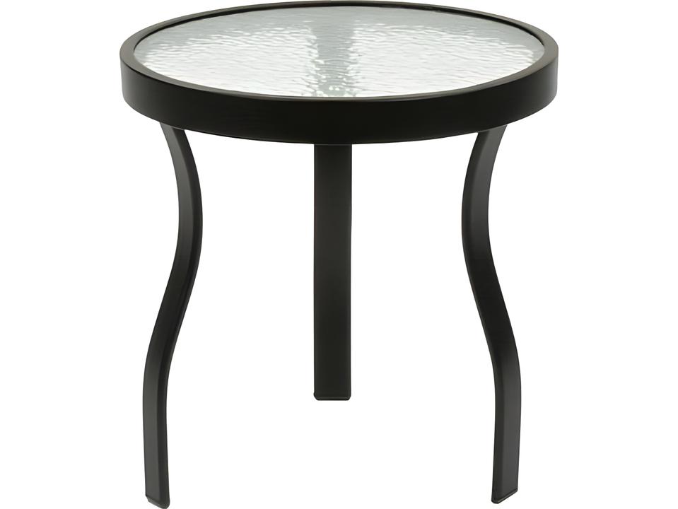 18-Inch Round Acrylic Top Cast Aluminum End Table