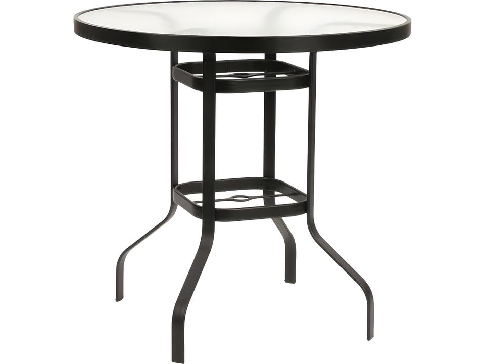 30-Inch Round Glass Top Cast Aluminum Bar Table