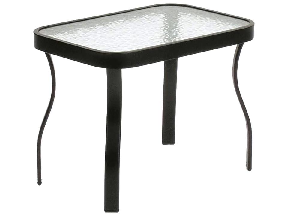Rectangular Cast Aluminum Glass Top End Table
