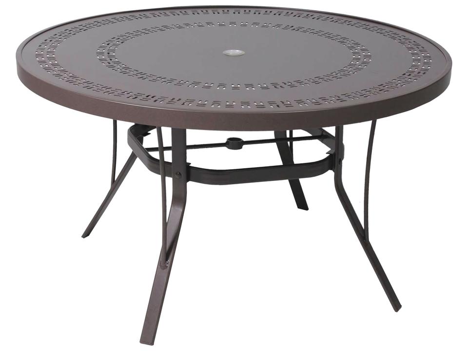 Patterned Square Aluminum Bar Height Table with Umbrella Hole