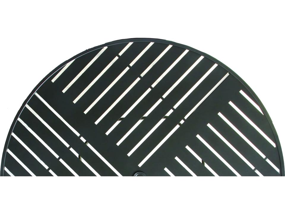 60-Inch Round Slat Aluminum Dining Table with Umbrella Hole