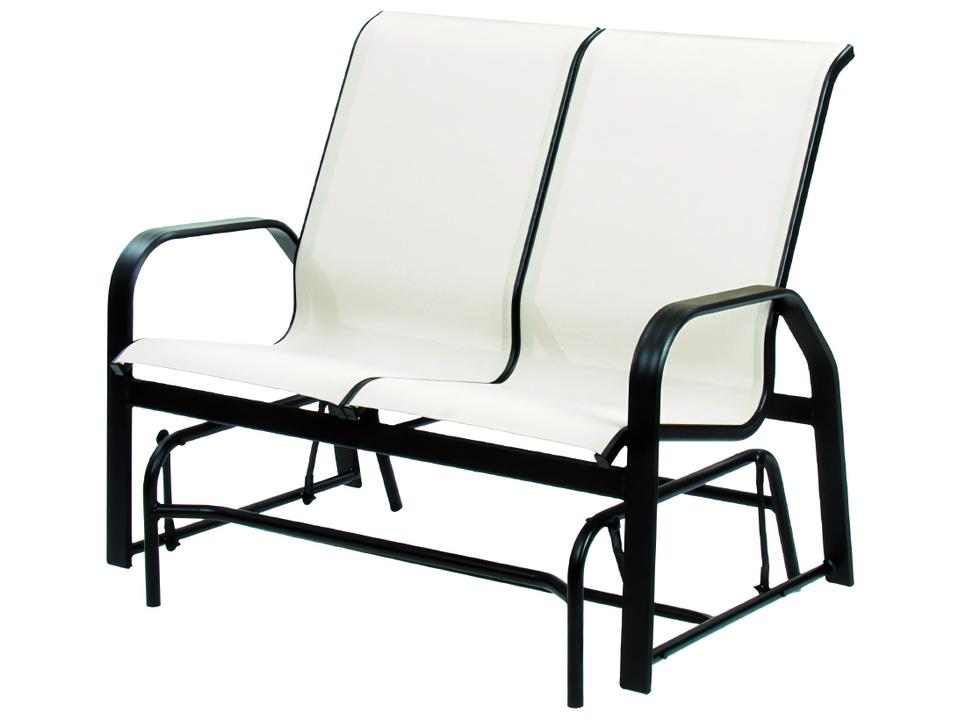 Maya Sling Aluminum Hi-Back Loveseat Glider