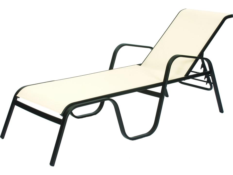 Seascape Sling Cast Aluminum Stackable Chaise Lounge