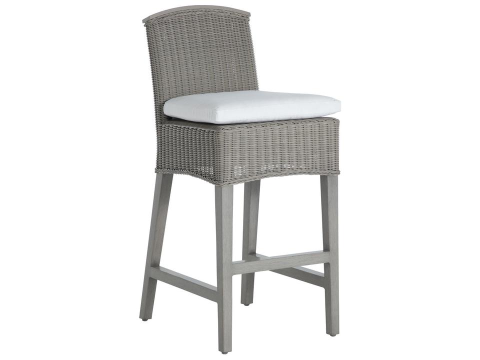 Astoria Outdoor Resin Wicker Bar Stool in Oyster