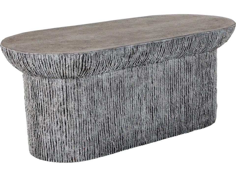 Brant 42-Inch Oval Cast Stone Coffee Table