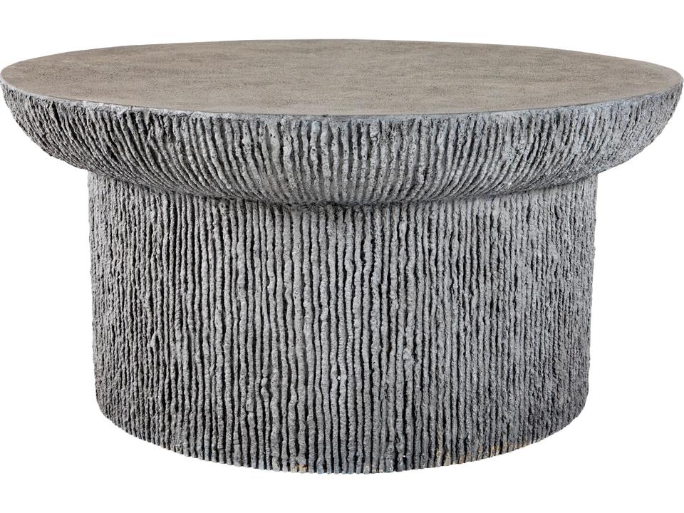 Brant 36-Inch Round Cast Stone Coffee Table