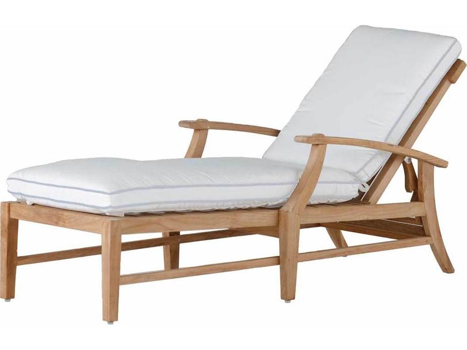 Croquet Teak Outdoor Chaise Lounge Without Wheels