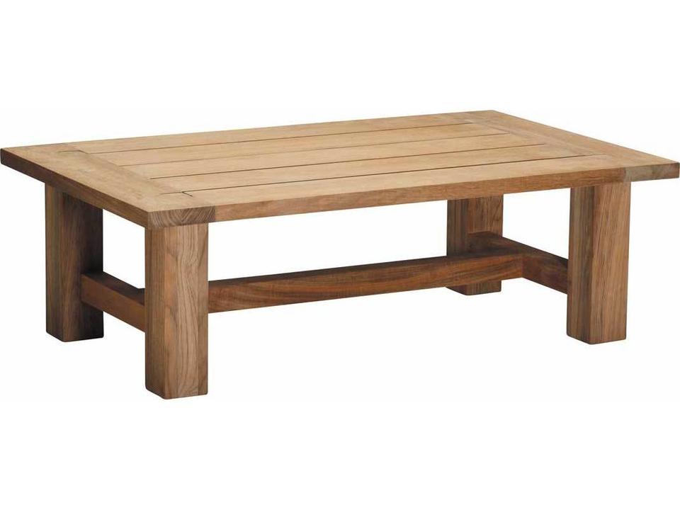 Croquet Teak 48 Inch Rectangular Slatted Coffee Table