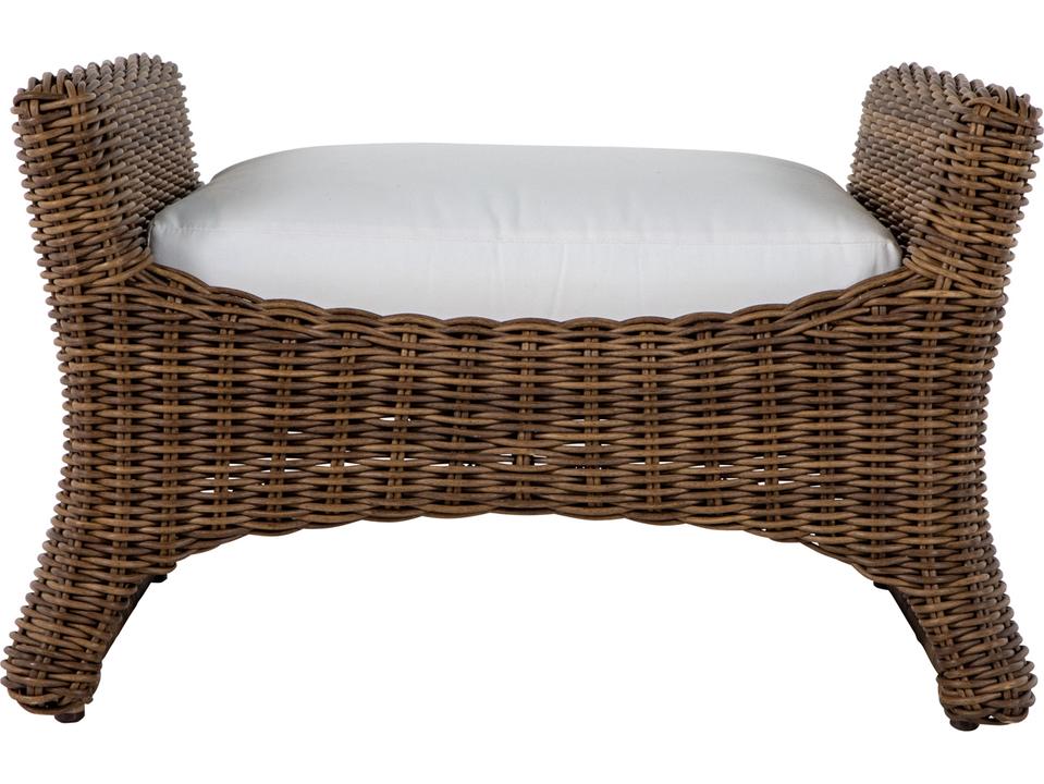 Gayle Wicker Raffia Small Outdoor Patio Bench