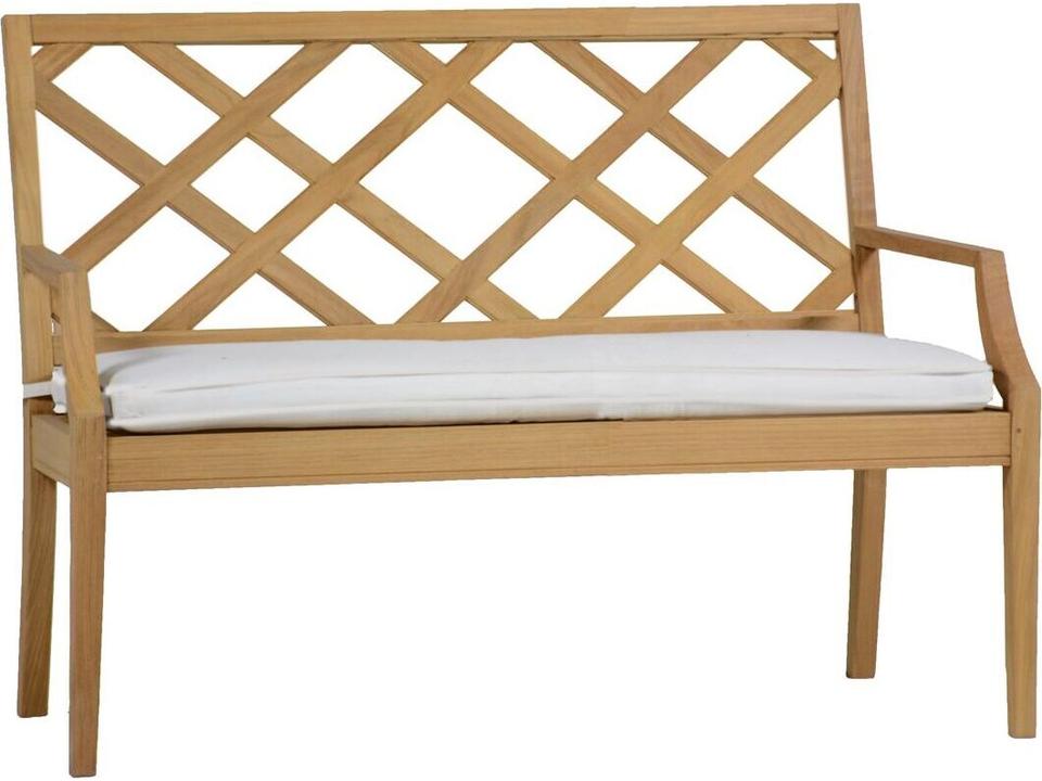 Haley Teak Outdoor Latticework Bench 48 Inch in Natural Teak