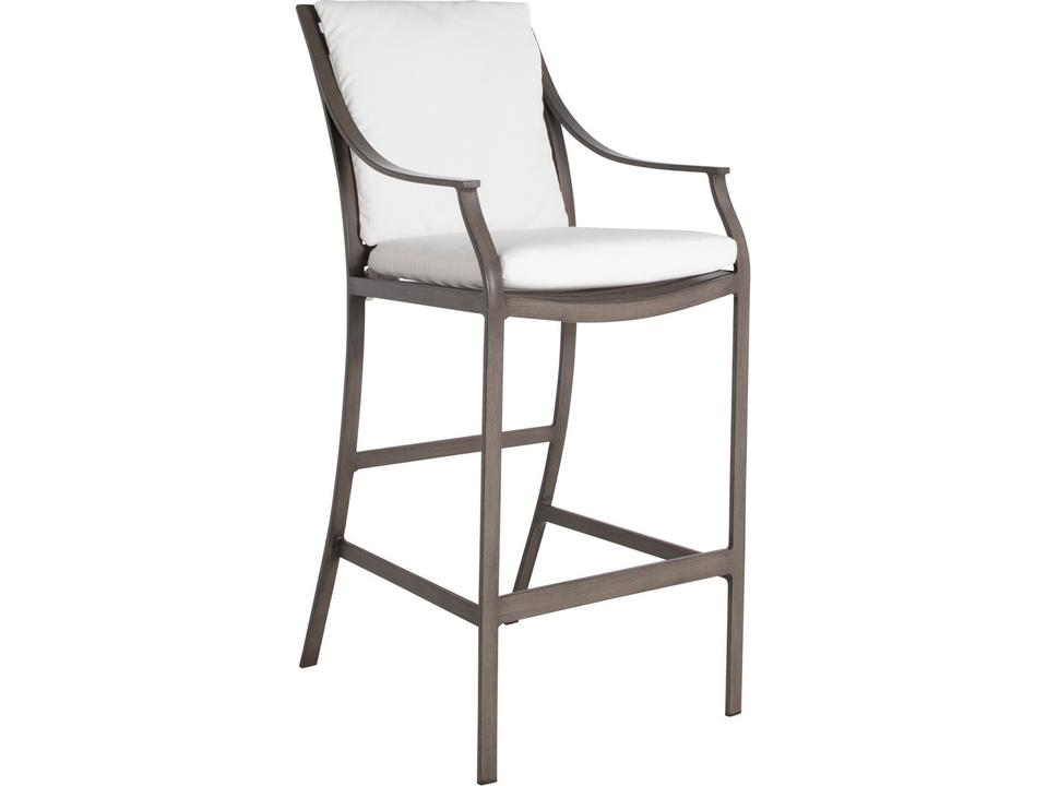 Monaco Outdoor Barstool in Slate Grey Wrought Aluminum