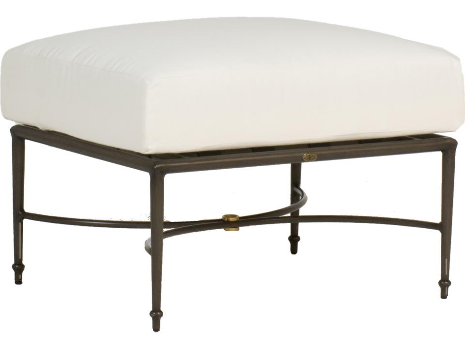 Roma Aluminum Slate Grey Outdoor Ottoman with Cushion