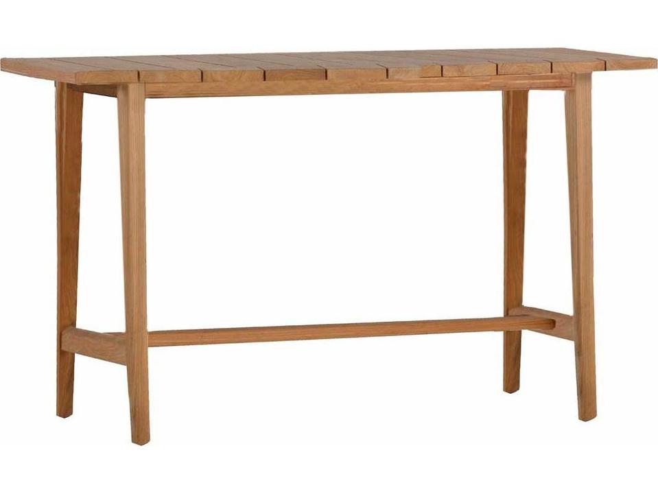 Coast Teak Rectangle Outdoor Bar Table in Natural Teak