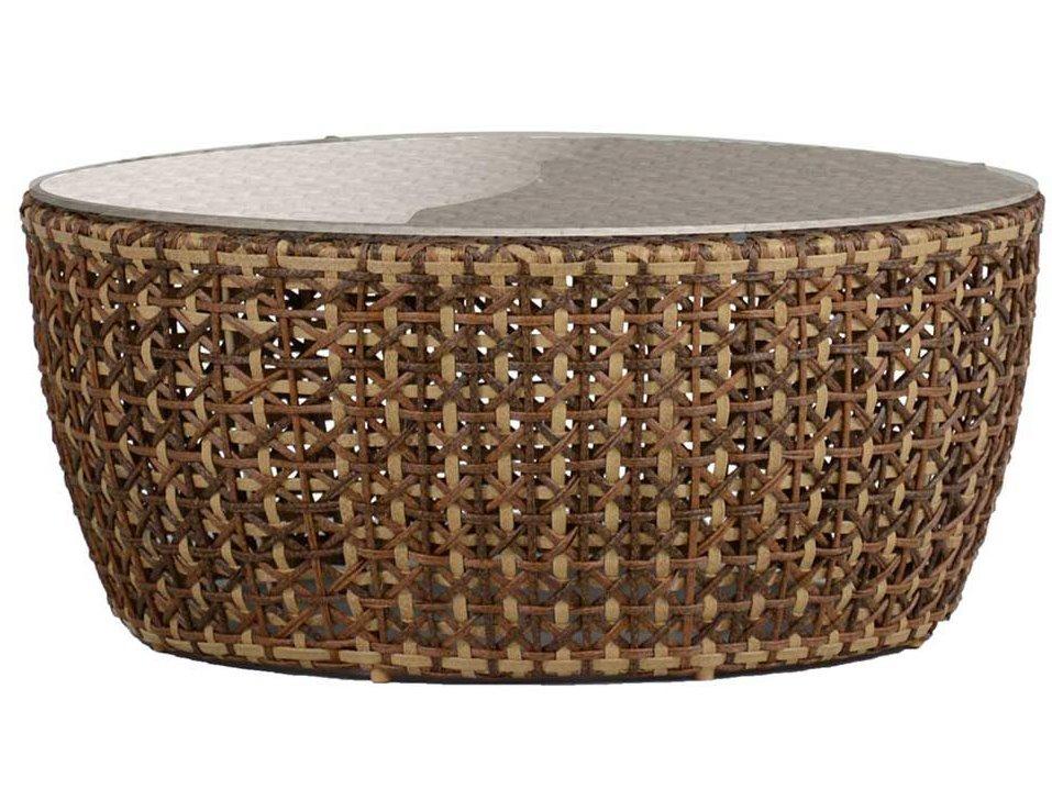 Largo Wicker Ago Resin Round Patio Coffee Table