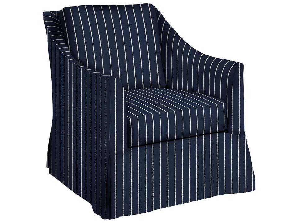 Baldwin Outdoor Lounge Chair in Sailor Stripe Indigo