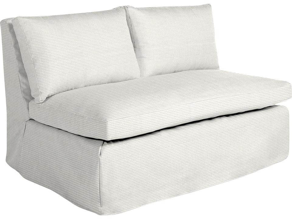 Nora Armless Outdoor Loveseat in Washboard Snow