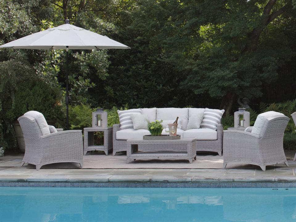 Astoria Oyster Wicker Cushion Outdoor Patio Lounge Set