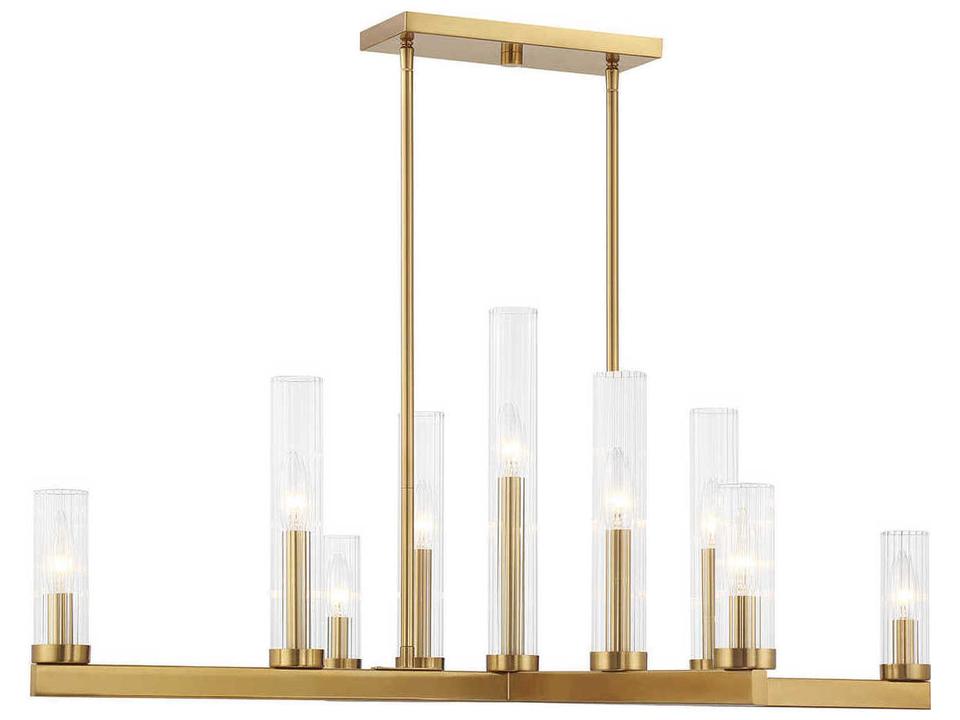 9-Light Carina Chandelier in Warm Brass