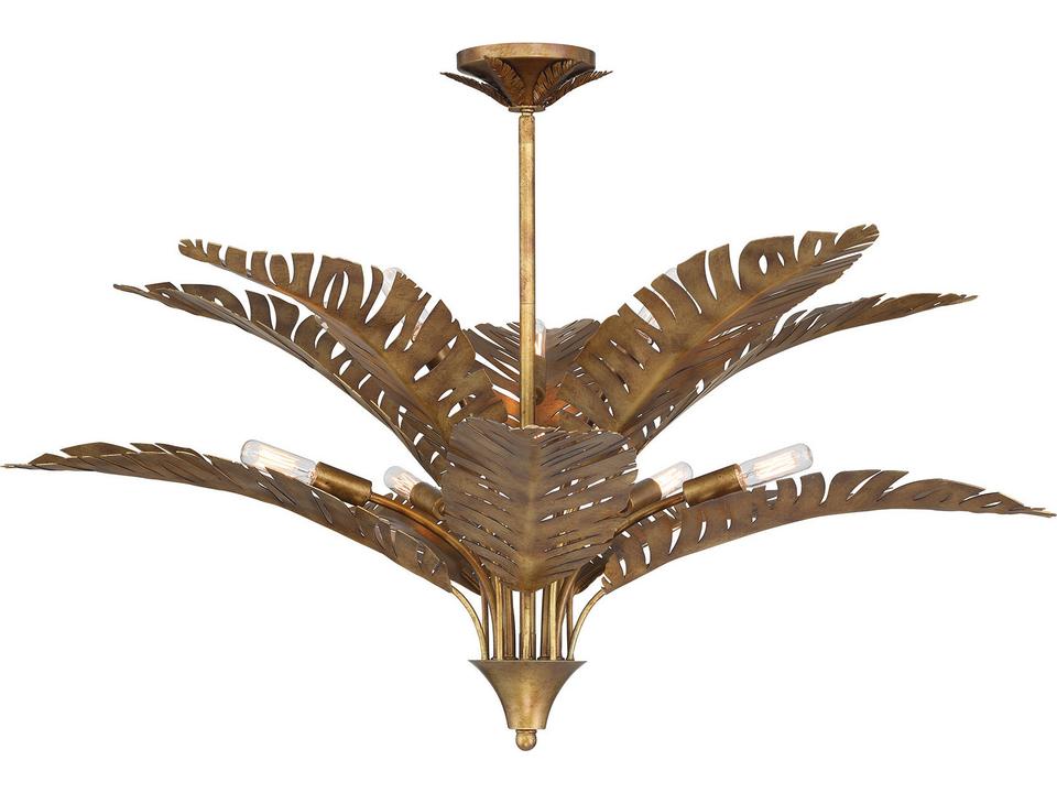 10-Light Palmera Chandelier in Gold Vein