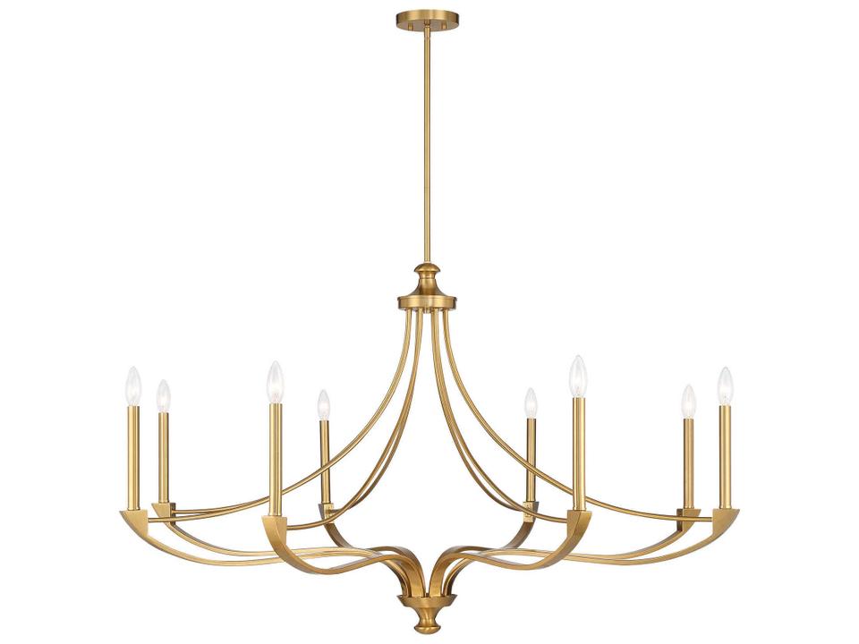 8-Light Preserve Chandelier in Warm Brass