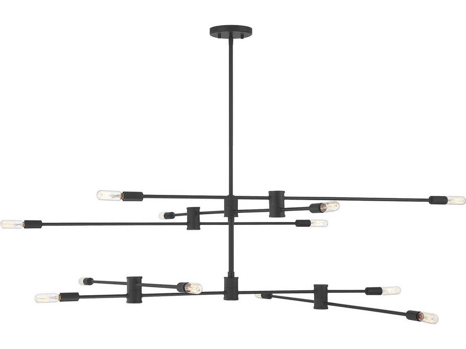 Lyrique 12-Light Chandelier in Matte Black with Adjustable Arms