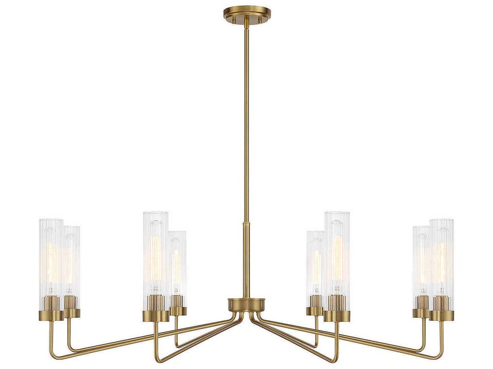 Baker 8-Light Chandelier in Warm Brass