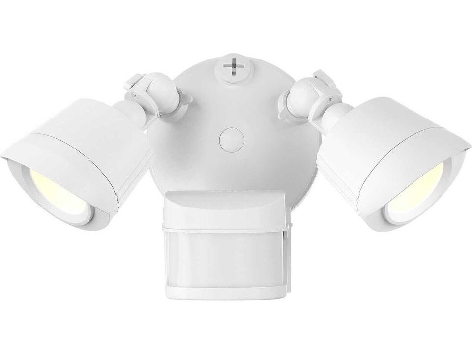 2-Light Outdoor Motion Sensor Flood Light in White