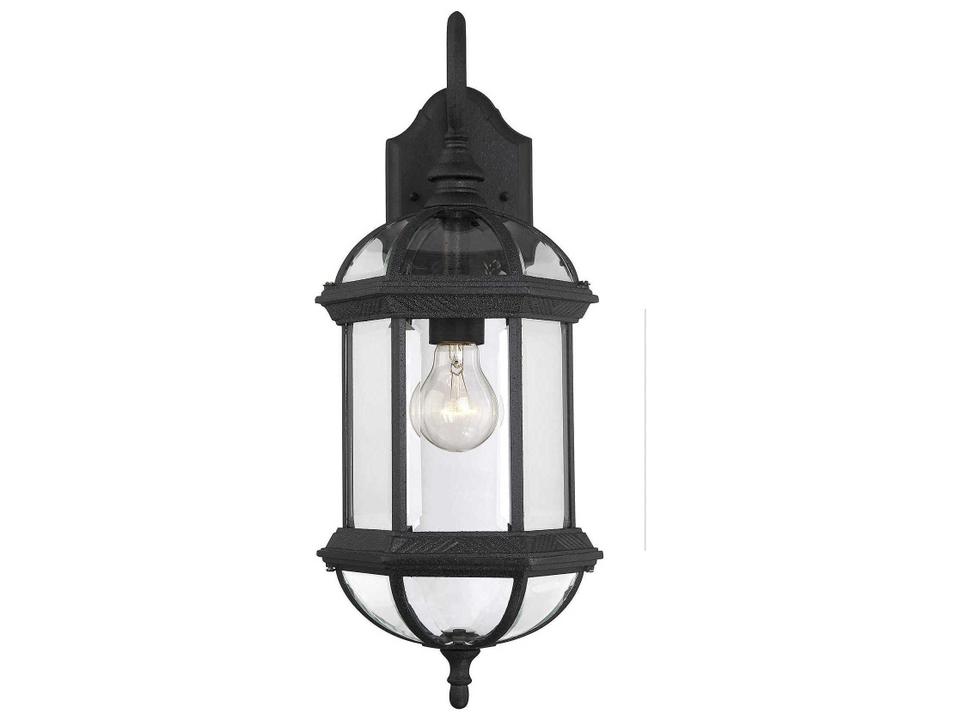 Kensington 1-Light Outdoor Wall Lantern in Textured Black