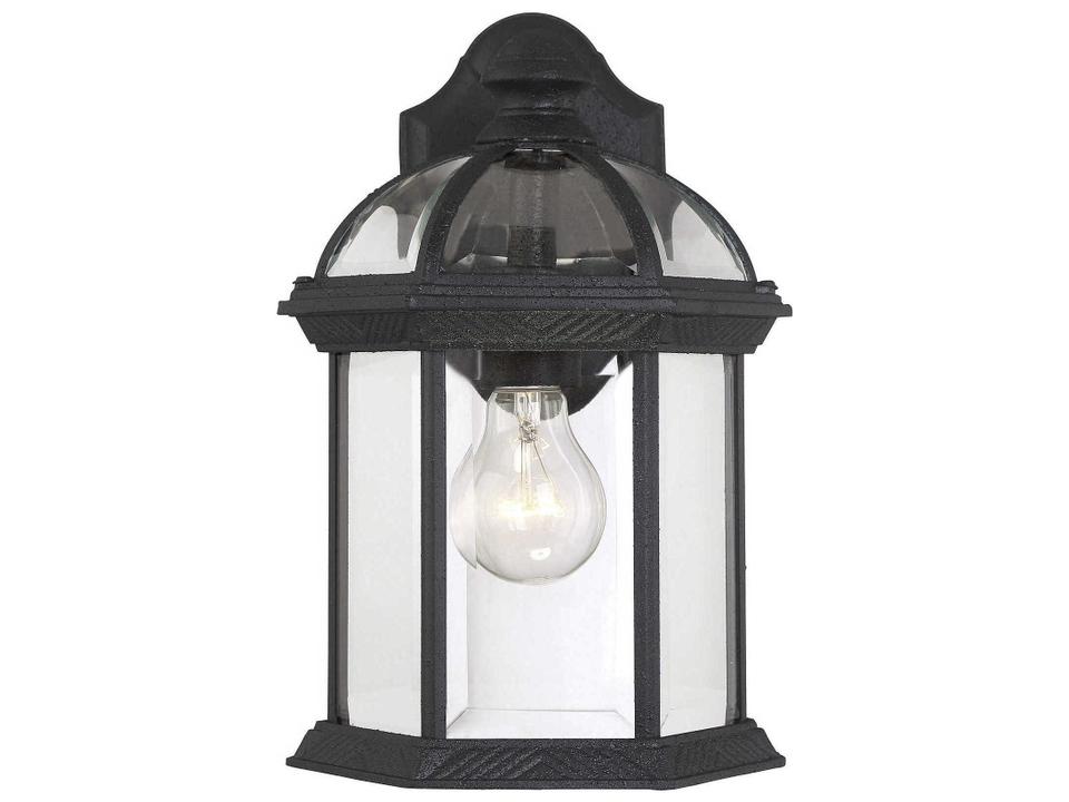 Kensington 1-Light Outdoor Wall Lantern in Textured Black