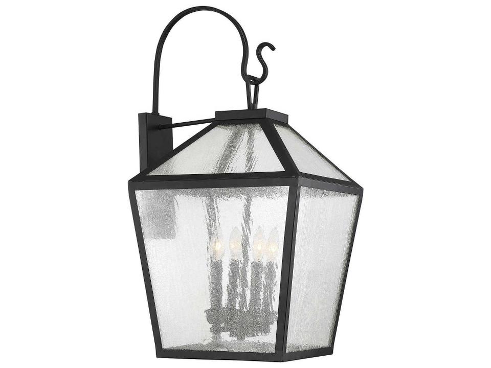 Woodstock 4-Light Outdoor Wall Lantern in Black