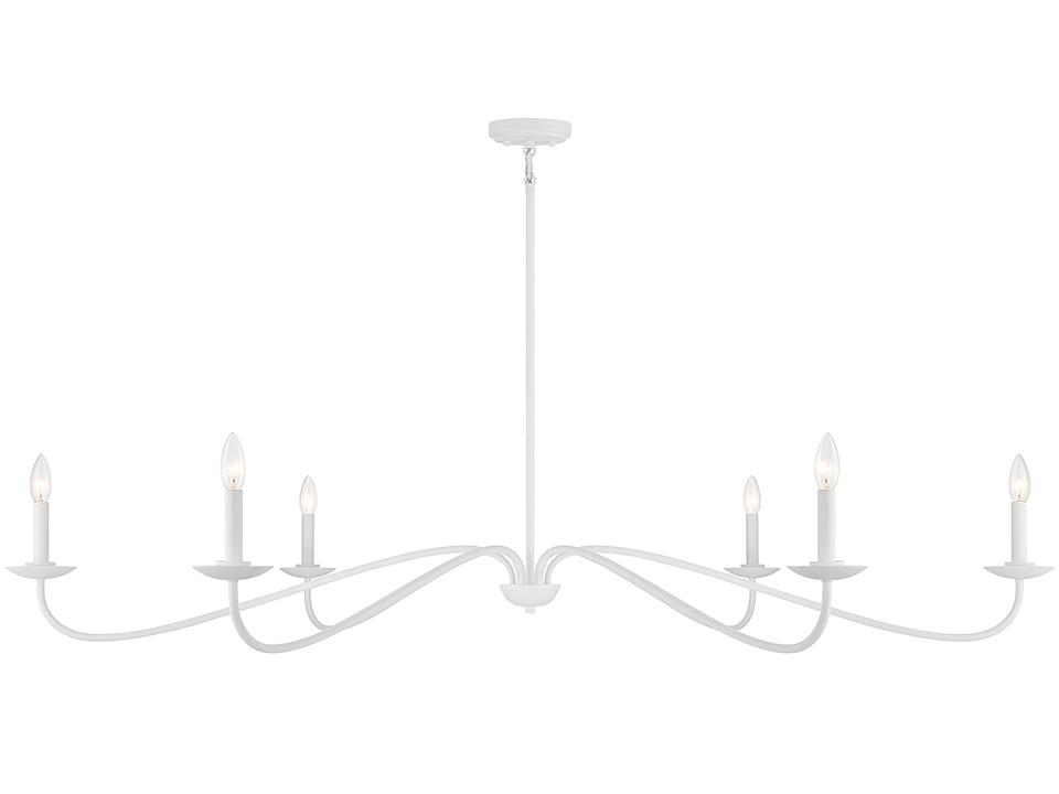 6-Light Meridian Chandelier in Bisque White