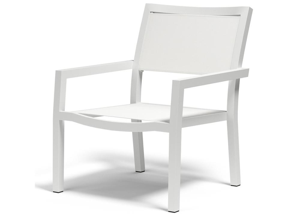 Naples Outdoor Stackable Sling Club Chair in Satin Frost