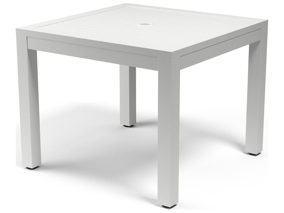 Naples 36-Inch Square Dining Table with Slate Top in Frost