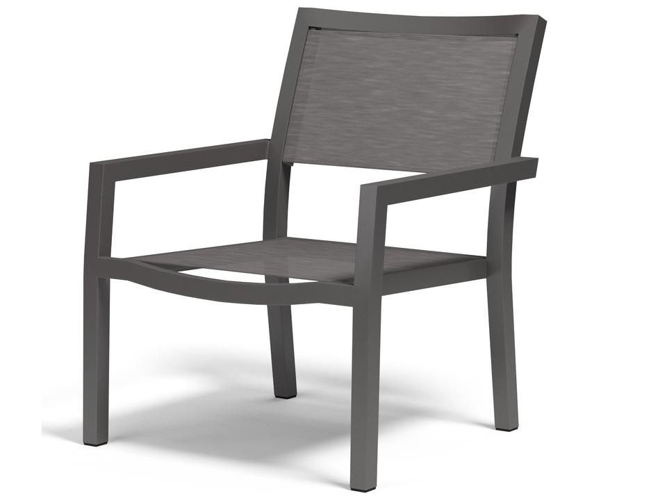Vegas Stackable Sling Outdoor Club Chair in Graphite